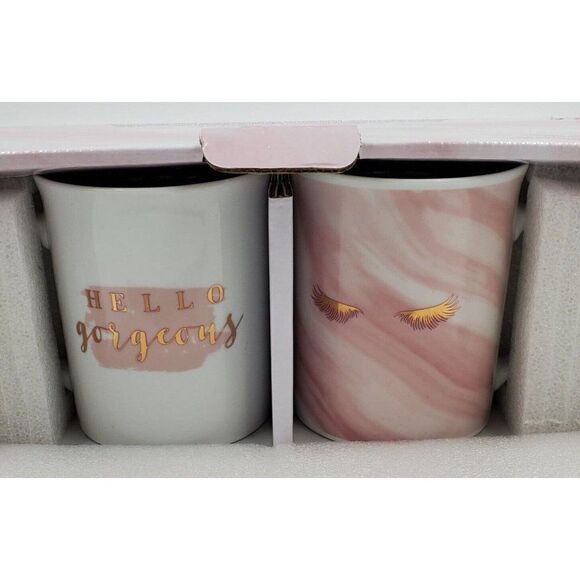 Arcadia Beauty Labs Hello Gorgeous Mugs Eyelashes Set of 2 - Picture 1 of 5